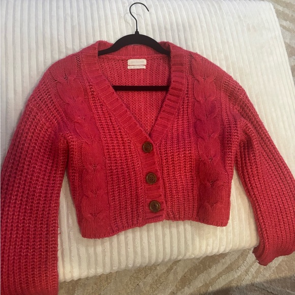 Urban Outfitters Sweaters - Urban Outfitters Pink Cable Knit Cardigan